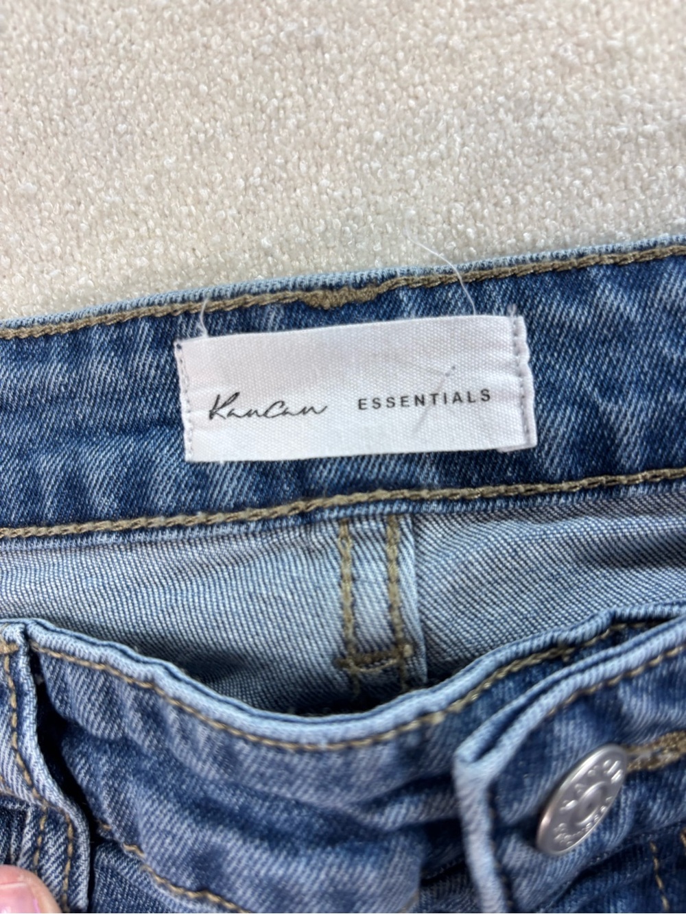 Women’s KanCan Essentials Flare Jeans Size 11/29 Medium Wash Raw Hem Stretch - Picture 7 of 7